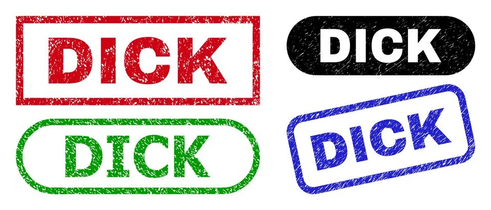 DICK Rectangle Stamps with Rubber Texture Stock Illustration