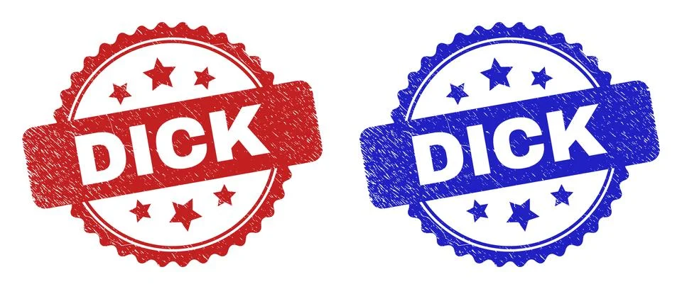 DICK Rosette Seals Using Rubber Style Stock Illustration