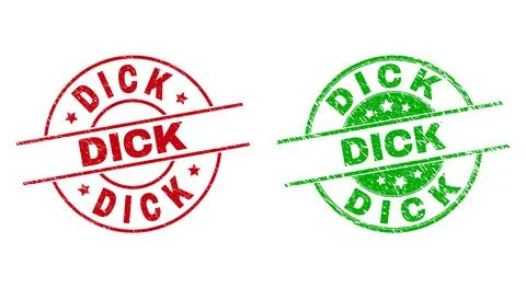 DICK Round Stamp Seals Using Scratched Surface Stock Illustration