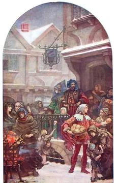 Dick Whittington Poor Dispensing his chairities Henrietta Ratcliffe Stock Illustration