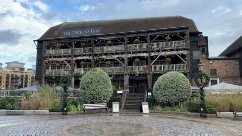 Dickens Inn Pub St Katherine Dock London Stock Footage 227761848