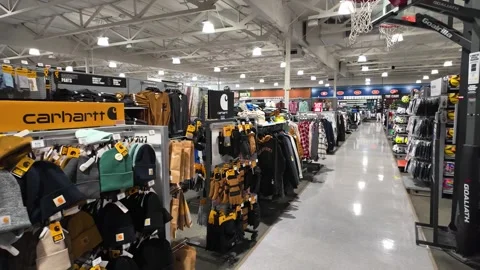 Dick's Sporting Goods store interior, products, fitness, clothing, sports Stock Footage 293245439