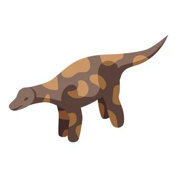 Dicraeosaurus dinosaur walking in isometric projection Stock Illustration