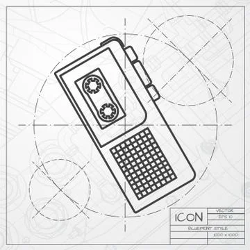 Dictaphone icon Illustrazione stock