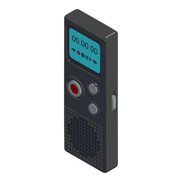 Dictaphone icon, isometric style Stock Illustration