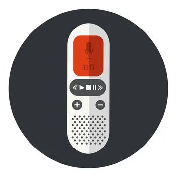 Dictaphone vector icon in circle Stock Illustration