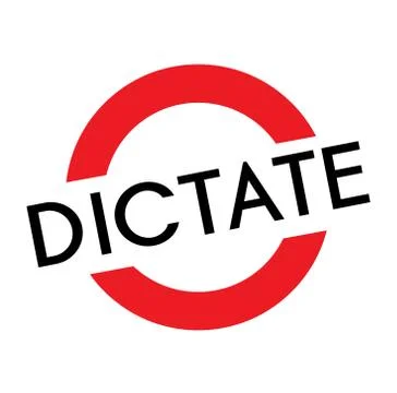 Dictate stamp on white Ilustração Stock