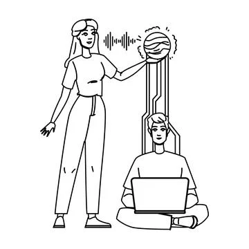 Dictate voice search optimization vector Illustrazione stock