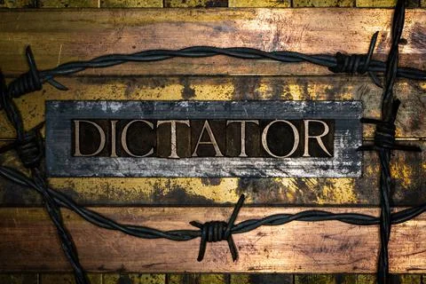Dictator with barbed wire Stock Illustration