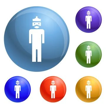 Dictator man icons set Stock Illustration