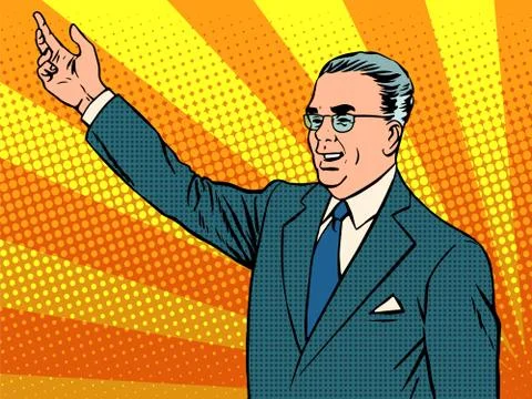 The dictator in pathetic pose Illustrazione stock