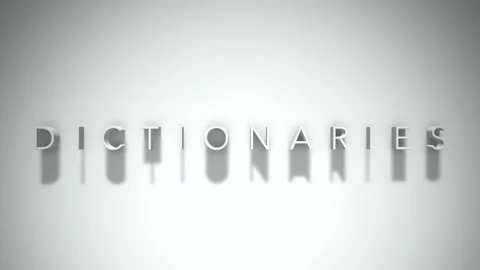 Dictionaries 3D title animation white text on a white background Stock Footage 299369018