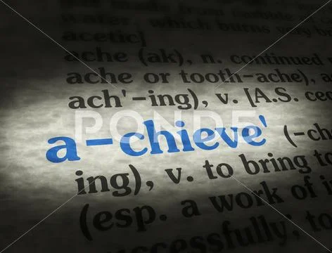 Dictionary - Achieve - Blue On BG Stock Illustration