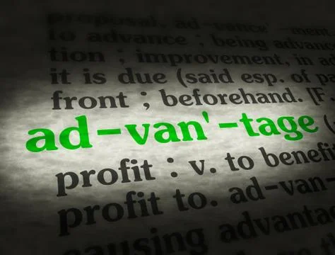 Dictionary - Advantage - Green On BG Stock Photos
