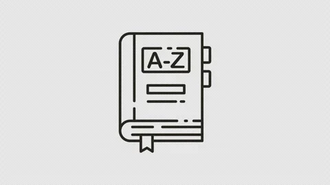 Dictionary Animated Outline Icon Stock Footage 327502499