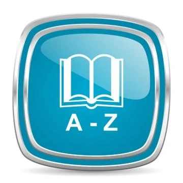 Dictionary blue glossy icon Stock Illustration