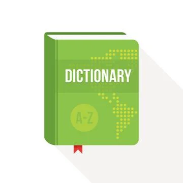 Dictionary book cover icon design. Flat style Vector illustration Stock Illustration