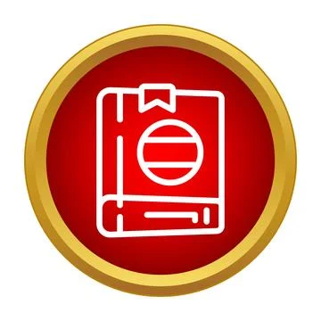 Dictionary book icon representing language translation and global education Stock Illustration