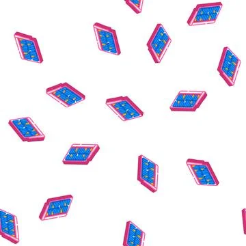 Dictionary book isometric icon seamless pattern Stock Illustration