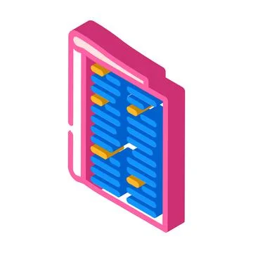 Dictionary book isometric icon vector illustration Illustrazione stock