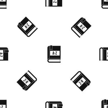 Dictionary book pattern seamless black Illustrazione stock