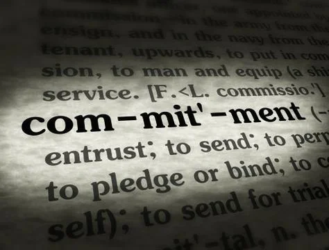Dictionary - Commitment - Black On BG 스톡 일러스트
