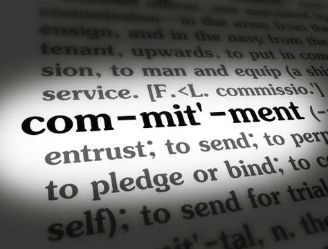 Dictionary - Commitment - Black On White Illustrazione stock