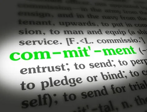 Dictionary - Commitment - Green On White Stock Illustration
