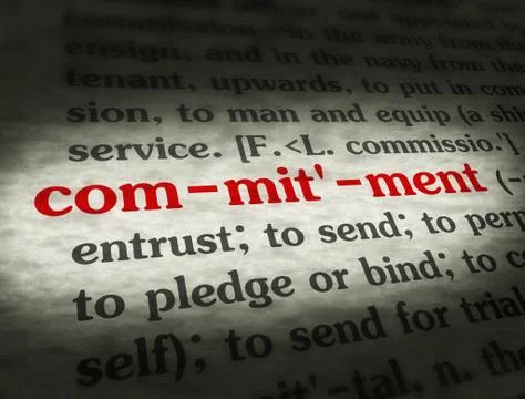 Dictionary - Commitment - Red On BG Stock Photos