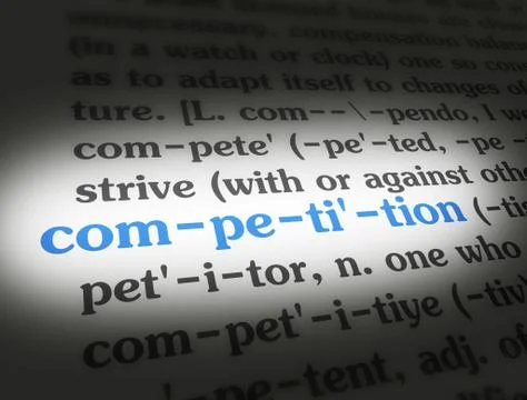 Dictionary - Competition - Blue On White Stock Photos
