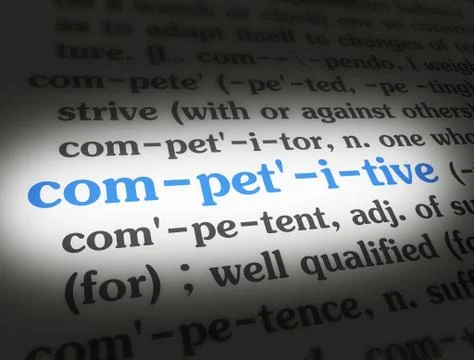 Dictionary - Competitive - Blue On White Stock Photos