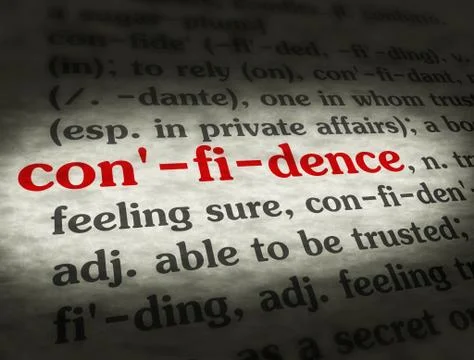 Dictionary - Confidence - Red On BG Stock Illustration