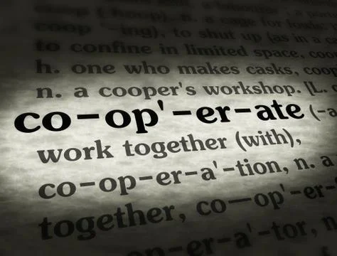 Dictionary - Cooperate - Black On BG Stock Illustration