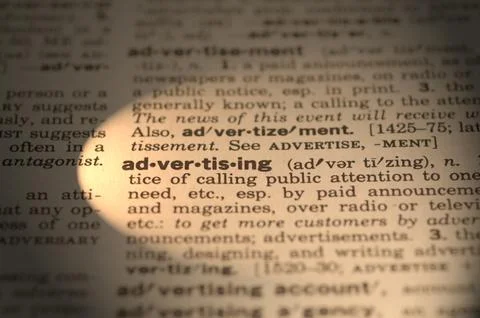Dictionary definition (advertising) Stock Photos