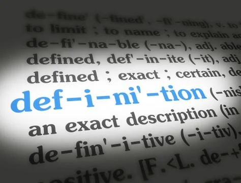 Dictionary - Definition - Blue On White Stock Illustration