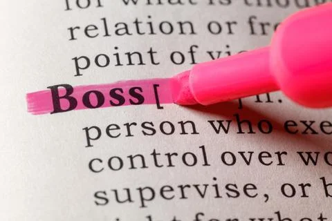 Dictionary definition of boss Stock Photos
