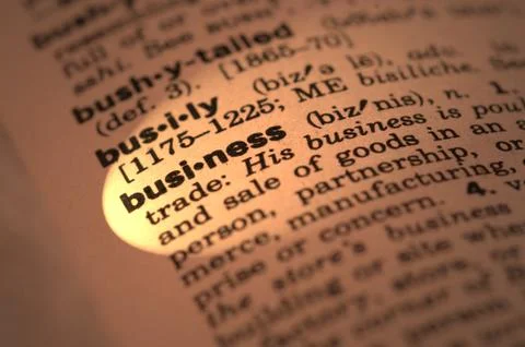 Dictionary definition business Stock Photos