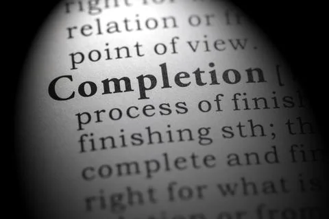 Dictionary definition of completion Stock Photos