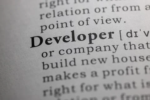 Dictionary definition of developer Stock Photos