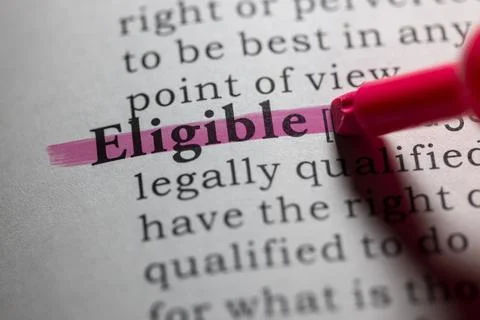 Dictionary definition of eligible Stock Photos