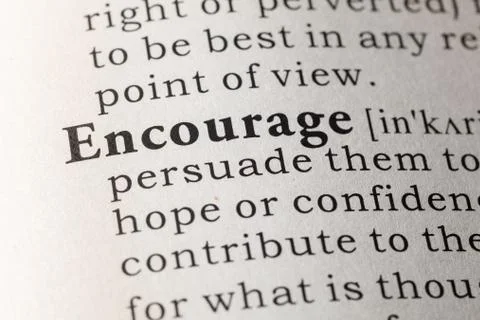 Dictionary definition of encourage Stock Photos