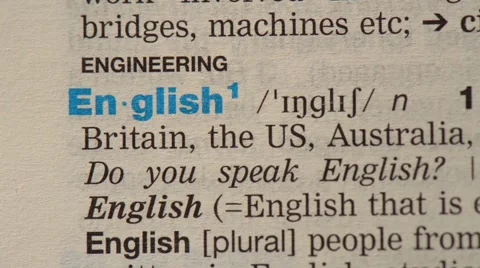 Dictionary Definition - English Stock Footage 42222971