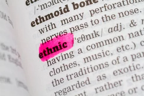 Dictionary definition Ethnic Stock Photos