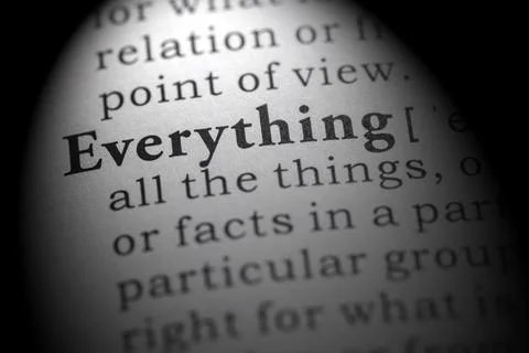 Dictionary definition of everything Stock Photos