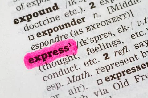 Dictionary definition express Stock Photos