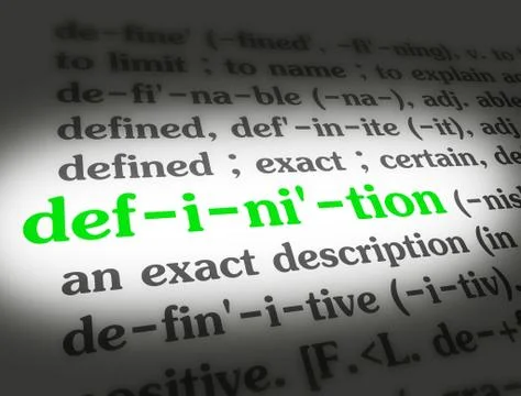 Dictionary - Definition - Green On White Stock-Illustration