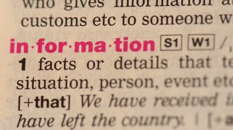 Dictionary Definition - Information Stock Footage 42222972