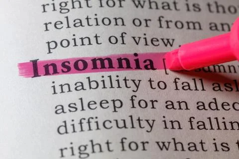 Dictionary definition of insomnia 스톡 사진