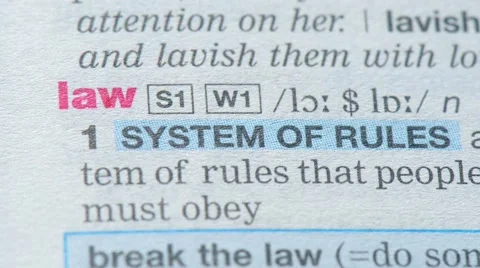 Dictionary Definition - Law Stock Footage 42145971