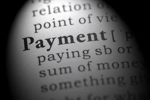 Dictionary definition of payment Stock Photos